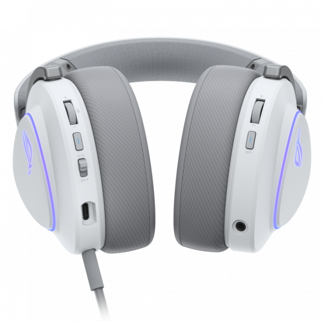 Gaming Wireless Headphones ASUS ROG Delta II White - USB-C, Aura Sync RGB 