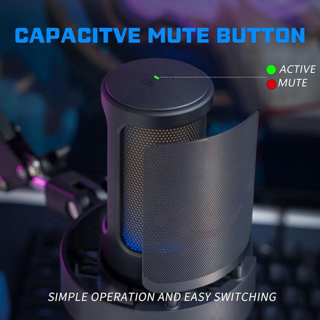 Микрофон със стойка FIFINE A8T RGB - Black 