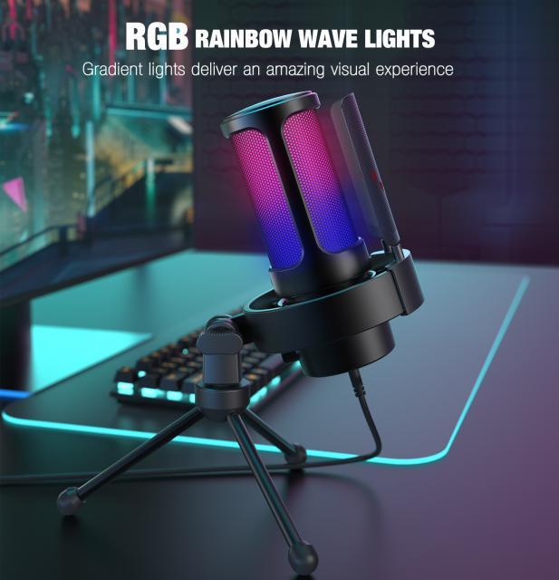 Настолен микрофон FIFINE A8V RGB - Black 