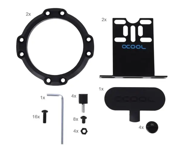 Adapter attachment with internal and external thread Alphacool Eisdecke D5 Dual Acrylic Attachment 3x 1/4" 