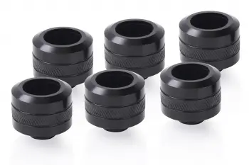 Compression fitting Alphacool Eiszapfen PRO 16mm HardTube Fitting G1/4 - Deep Black (6 pcs)