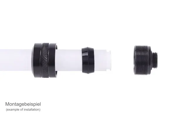 Compression fitting Alphacool Eiszapfen PRO 16mm HardTube Fitting G1/4 - Deep Black (6 pcs) 
