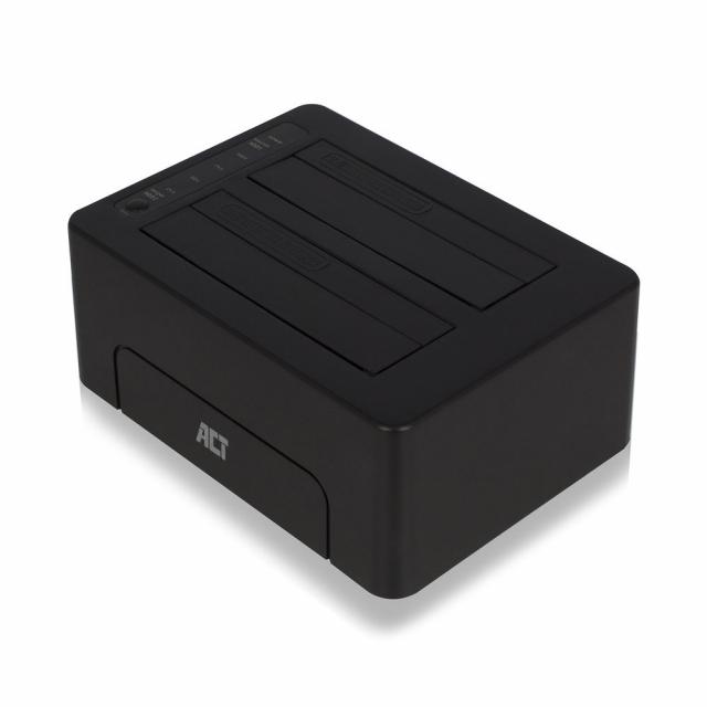 ACT Докинг стейшън AC1504, USB 3.1 Gen1 за 3.5"/2.5" HDD/SSD черен 