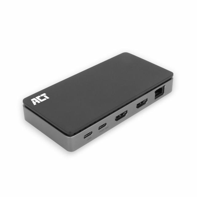 ACT Докинг станция USB-C, 4K, 2 x HDMI, Ethernet, USB-C, 3x USB-A 