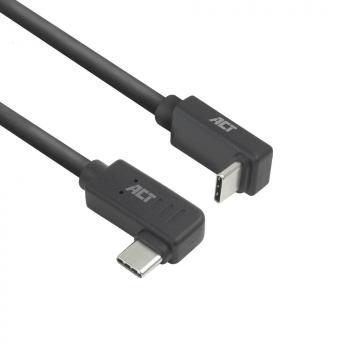 ACT Кабел USB-C - USB-C, 10Gbps, 60W, 1 m, конектори 90° left/right, up/down angled