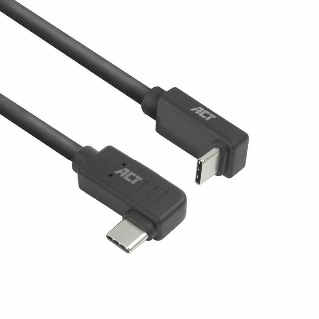 ACT Кабел USB-C - USB-C, 10Gbps, 60W, 1 m, конектори 90° left/right, up/down angled 