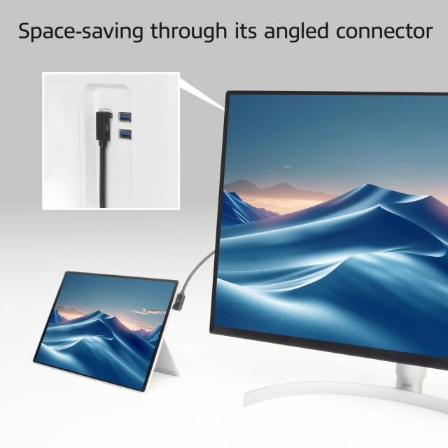 ACT Кабел USB-C - USB-C, 10Gbps, 60W, 1 m, конектори 90° left/right, up/down angled 