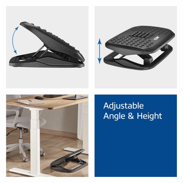 ACT Ergonomic Height Adjustable Footrest with Massage Rollers 