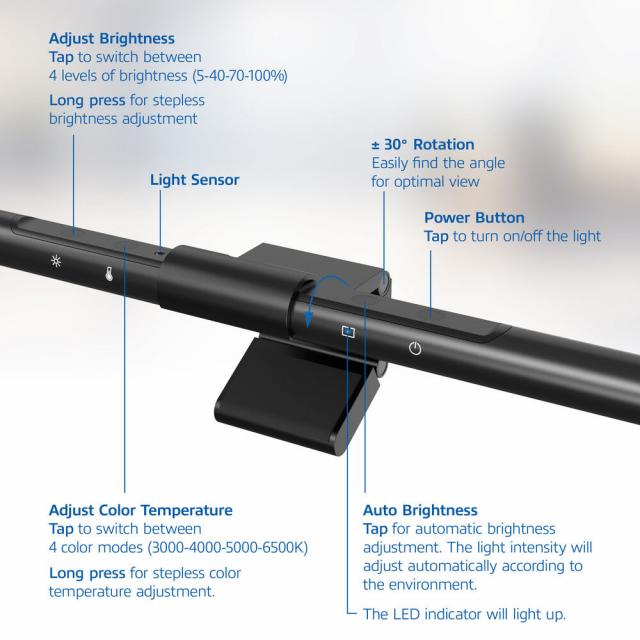 ACT Dimmable Monitor LED Light Bar, USB powered 