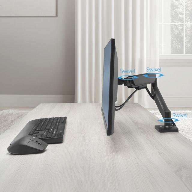 Стойка за монитор за бюро ACT AC8313, Регулируема, 17" - 34", 9 кг, газова пружина 