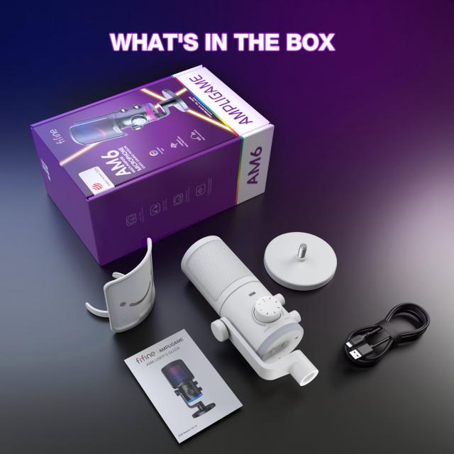 Настолен микрофон FIFINE AM6 RGB - White 