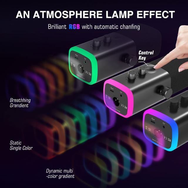 Настолен микрофон FIFINE AM8 Dynamic RGB XLR/USB- Black 