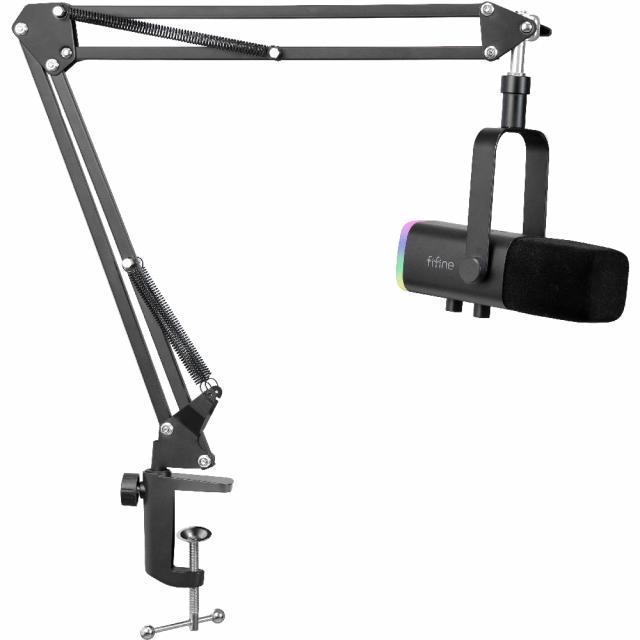 Микрофон със стойка FIFINE AM8T Dynamic RGB - Black 