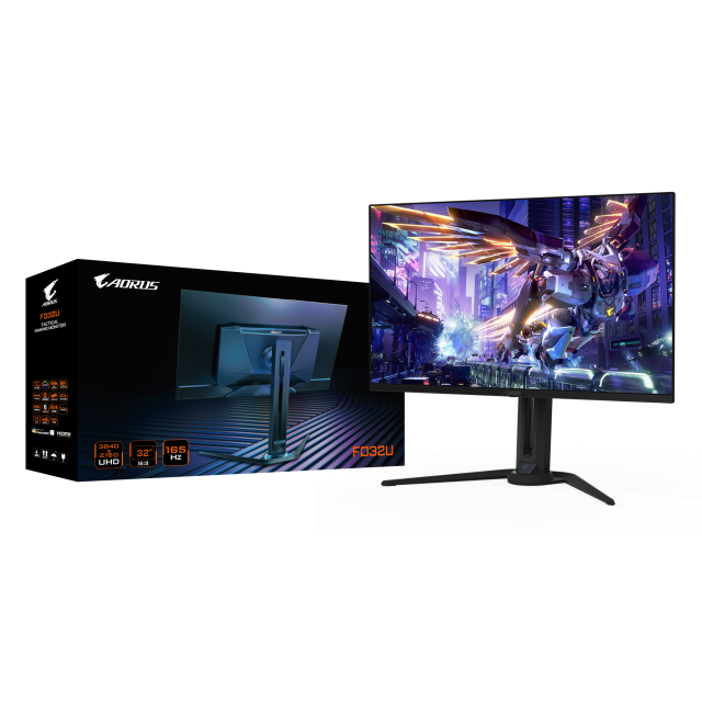 Гейминг монитор GIGABYTE AORUS FO32U - 31.5" QD-OLED 4K UHD, 165Hz, 0.03ms 