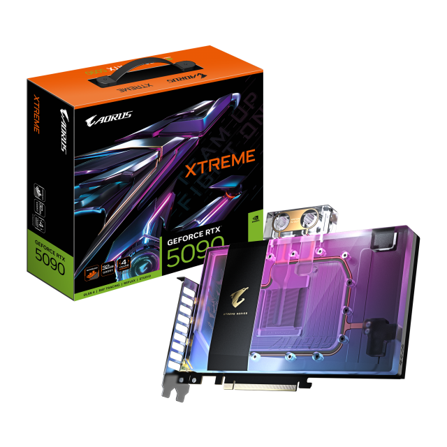Видео карта GIGABYTE AORUS RTX 5090 XTREME WATERFORCE WB 32GB GDDR7 