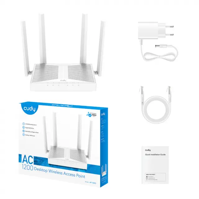 Безжична точка за достъп Cudy AP1300D Wi-Fi Gigabit AC1200 