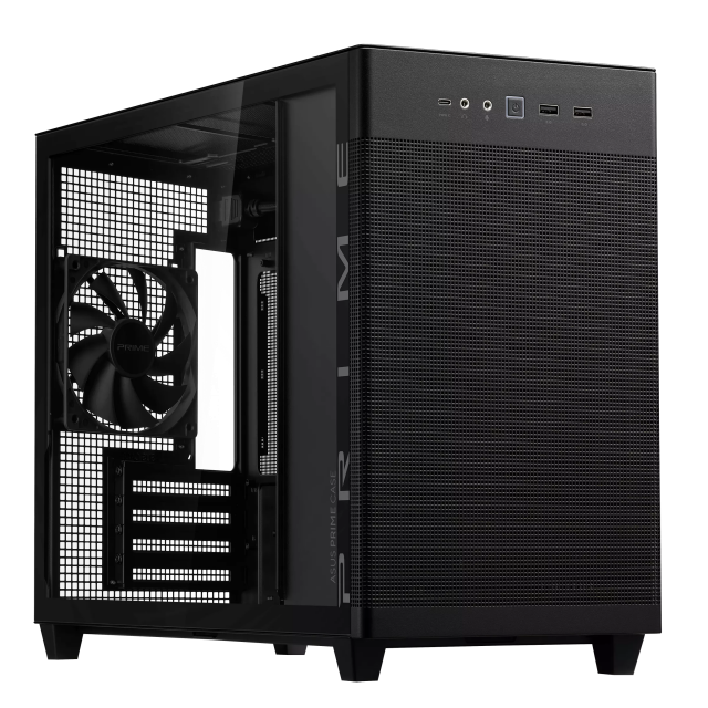 Case ASUS PRIME AP201 Tempered Glass, Micro ATX - Black 