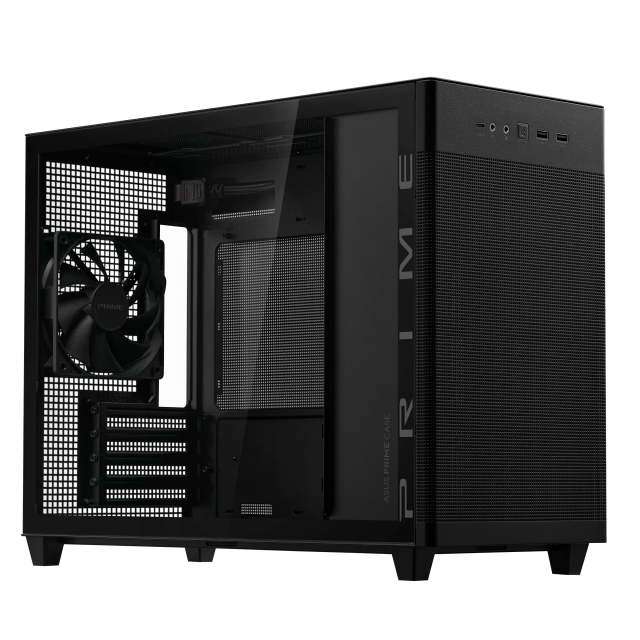 Case ASUS PRIME AP201 Tempered Glass, Micro ATX - Black 