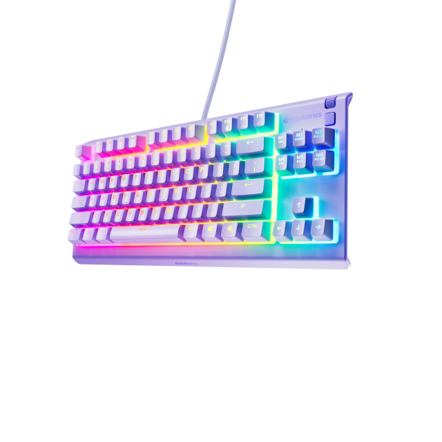 Геймърскa клавиатура SteelSeries Apex 3 TKL Lavander - Quiet Switct, US Layout 