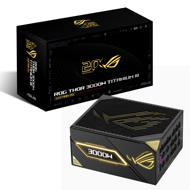 Захранващ блок ASUS ROG THOR III 3000W Edition 20, 80+ Titanium PCIe 5.1, Fully Modular 