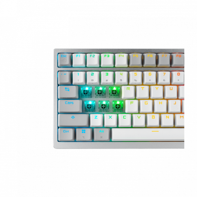 Геймърска безжична Клавиатура ASUS ROG Azoth - Moonlight White 