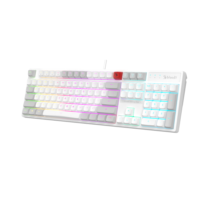 Геймърска клавиатура A4Tech Bloody B230N Neon Backlit - Бяла 