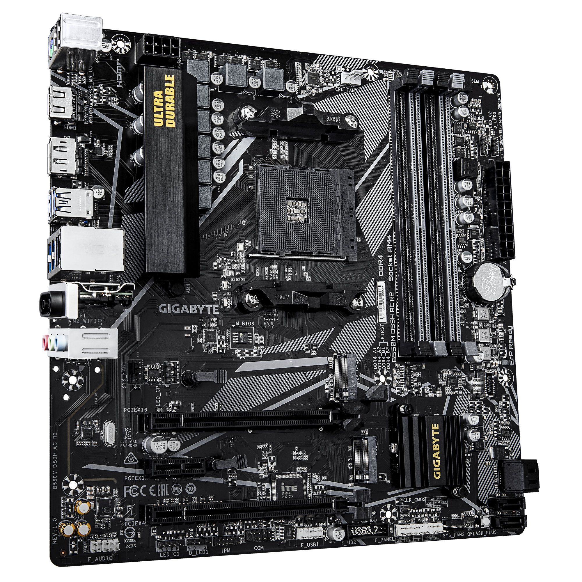 Дънна платка GIGABYTE B550M DS3H AC R2 Socket AM4