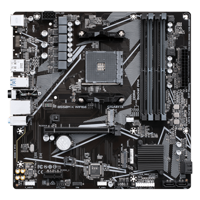 Дънна платка GIGABYTE B550M K Wi-Fi 6E, AM4 