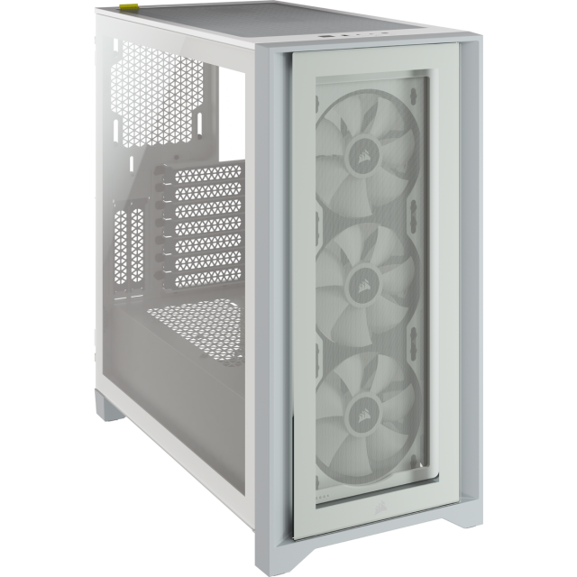 Кутия Corsair iCUE 4000X RGB Mid Tower, Tempered Glass, Бяла 