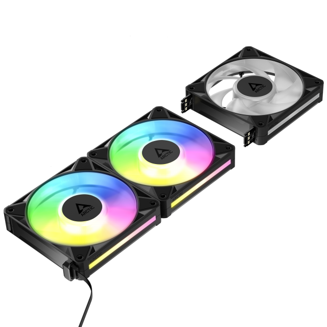 Комплект вентилатори ARCTIC BioniX P12 A-RGB PWM 120mm Daisy Chain - Черен 