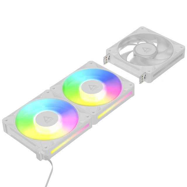 Комплект вентилатори ARCTIC BioniX P12 A-RGB PWM 120mm Daisy Chain - Бял 