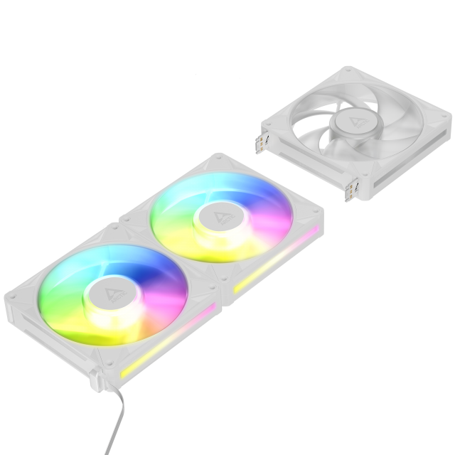 Комплект вентилатори ARCTIC BioniX P14 A-RGB PWM 140mm Daisy Chain - Бял 