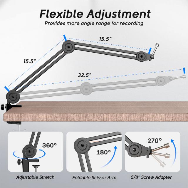 Стойка за микрофон FIFINE BM63 Super Steady Boom Arm 