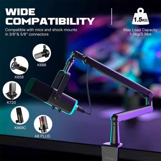 Стойка за микрофон FIFINE BM88 High End Boom Arm Stand 