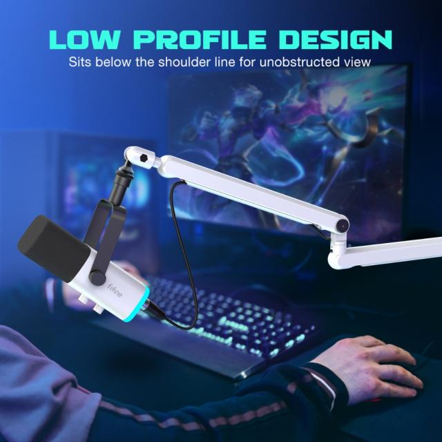 Стойка за микрофон FIFINE BM88 White High End Boom Arm Stand 