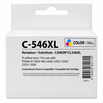 Мастилница CANON CL-546XL Color, Canon IP2850/ MG2450/MG2550/TS335x, 360k 15ml, Generink