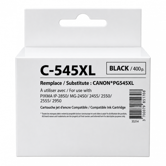 Мастилница CANON PG-545XL Black, Canon IP2850/ MG2450/MG2550/TS335x,  450k , Generink 