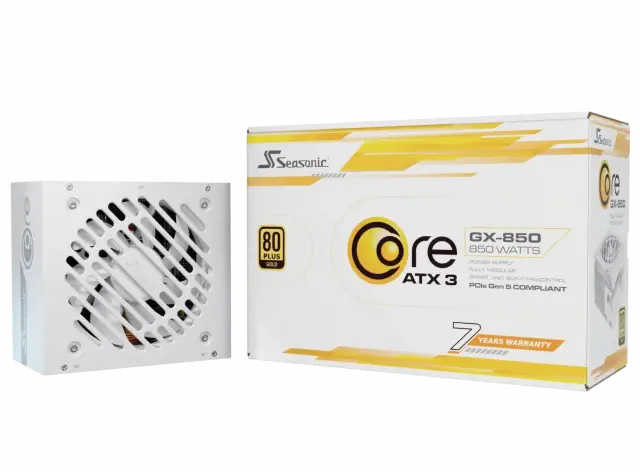 Захранващ блок Seasonic CORE GX White 850W 80+ Gold, Fully Modular, ATX 3.1, PCIe 5.1 