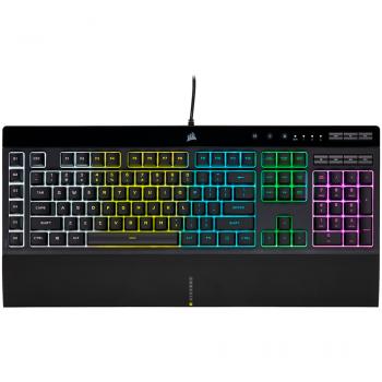 Геймърскa мембранна клавиатура Corsair K55 RGB Pro, USB