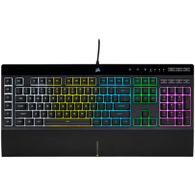 Геймърскa мембранна клавиатура Corsair K55 RGB Pro, USB 