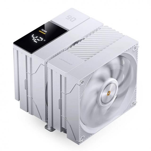 Охладител за процесор Jonsbo CC90 Dual Tower 130mm Display - Бял 