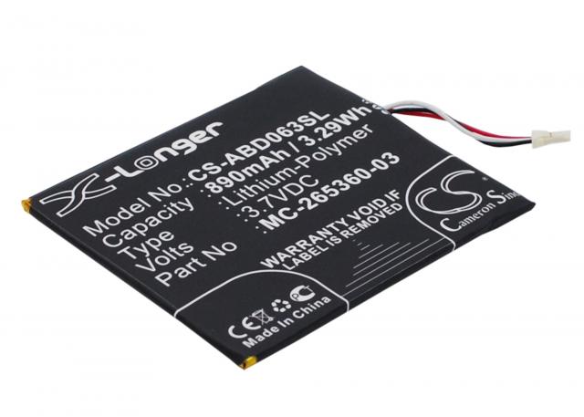 Kindle Battery  AMAZON Kindle 7, Kindle 8 58-000083  3,7V  890mAh LiPo CAMERON SINO 