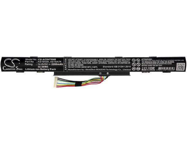 Батерия  за лаптоп ACER Aspire E5 476G 53KY; Aspire E5-575-36BC; Aspire F5-522-65GG  AS16A5K Liion 14.8V 2200mAh CAMERON SINO 
