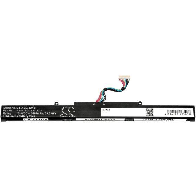 Laptop Battery  ASUS GL752JW, VivoBook Pro N552VW-FI035T, VivoBook Pro N752VX-GC084T, A41N1501 LiIon 15V 2600mAh CAMERON SINO 