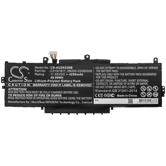 Laptop Battery ASUS BX433FN, ZenBook 14 UX433FA-A5047R, C31N1811 LiPo 11.55V 4250mAh CAMERON SINO 