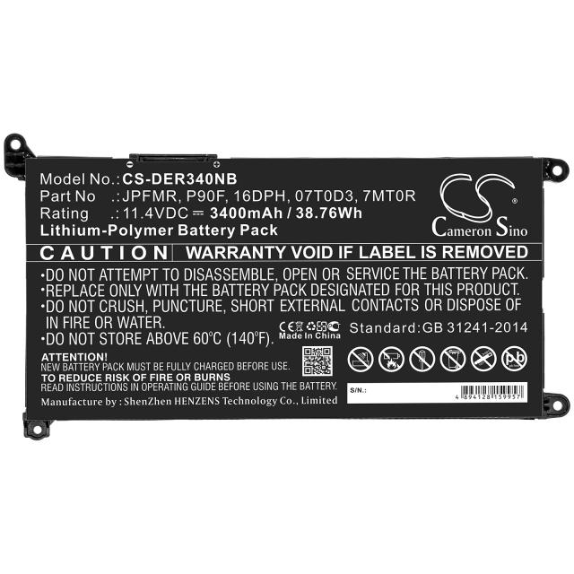 Батерия  за лаптоп  Dell Inspiron13MF Pro-D1508TS, Inspiron 14 5485, Vostro 15 5581, 01VX1H 11,4V 3400mAh CAMERON SINO 