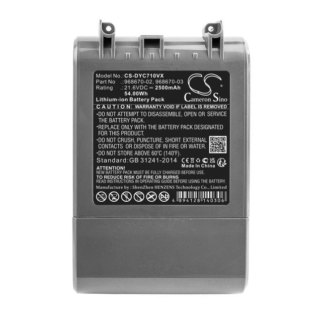 Camera Battery for Vacuum cleaner  Dyson SV11, V7,  968670-02  LiIon 21,6V 2500mAh CAMERON SINO 