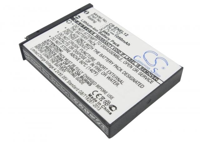 Camera Battery for NIKON EN-EL12  Li-Ion 3.7V 1050mAh Cameron Sino 