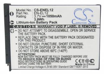 Camera Battery for NIKON EN-EL12  Li-Ion 3.7V 1050mAh Cameron Sino