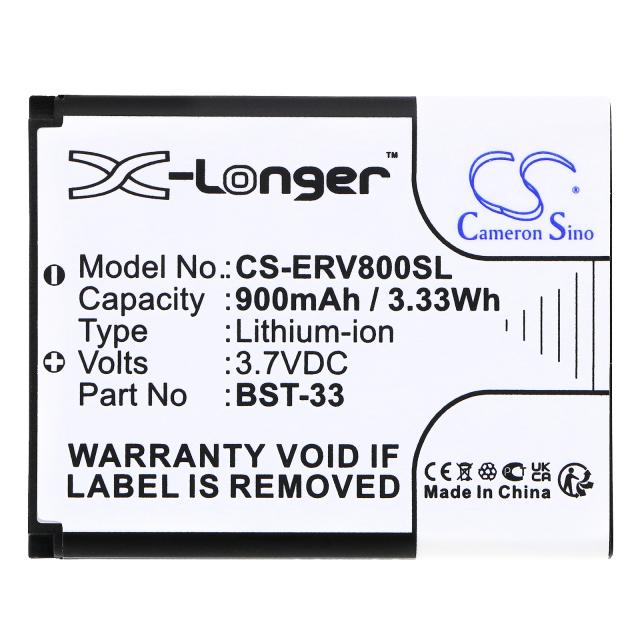 Mobile battery  Sony Z800, G700, K800i, Z750 BST-33 LiIon  3,7V 900 mA Cameron Sino 